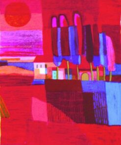 Landschap en lucht rood /350
